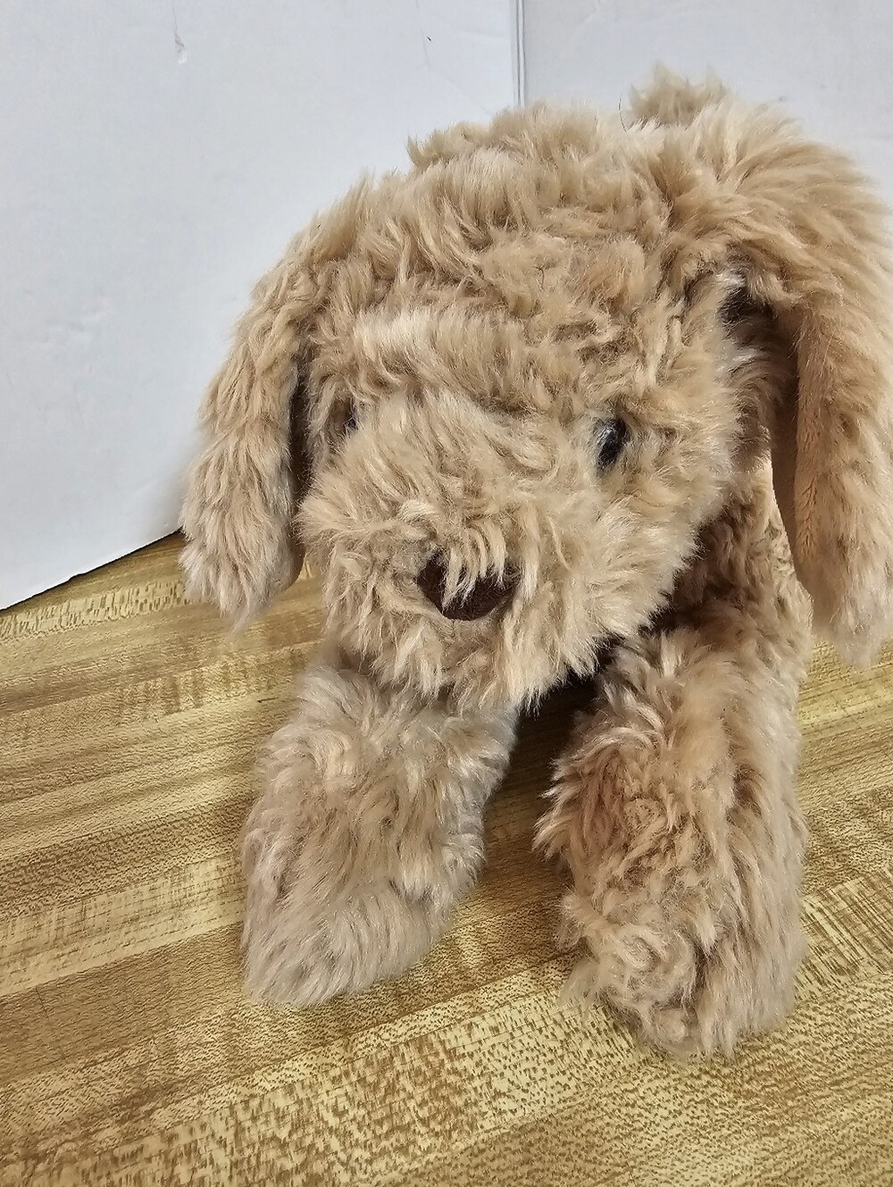 Pottery Barn Kids PBK Goldendoodle Labradoodle Dog Plush Shaggy Tan Stuffed